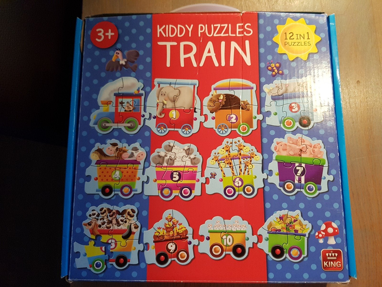 Kiddy Puzzles Trein 12-in-1, Ophalen of Verzenden, Meer dan 50 stukjes, Zo goed als nieuw, 2 tot 4 jaar