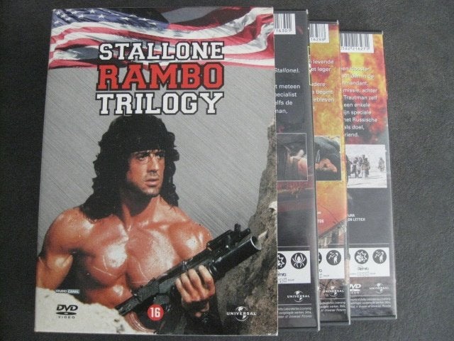 RAMBO TRILOGY - in een originele 3-DVDBOX, Vanaf 16 jaar, Ophalen, Zo goed als nieuw, Actie