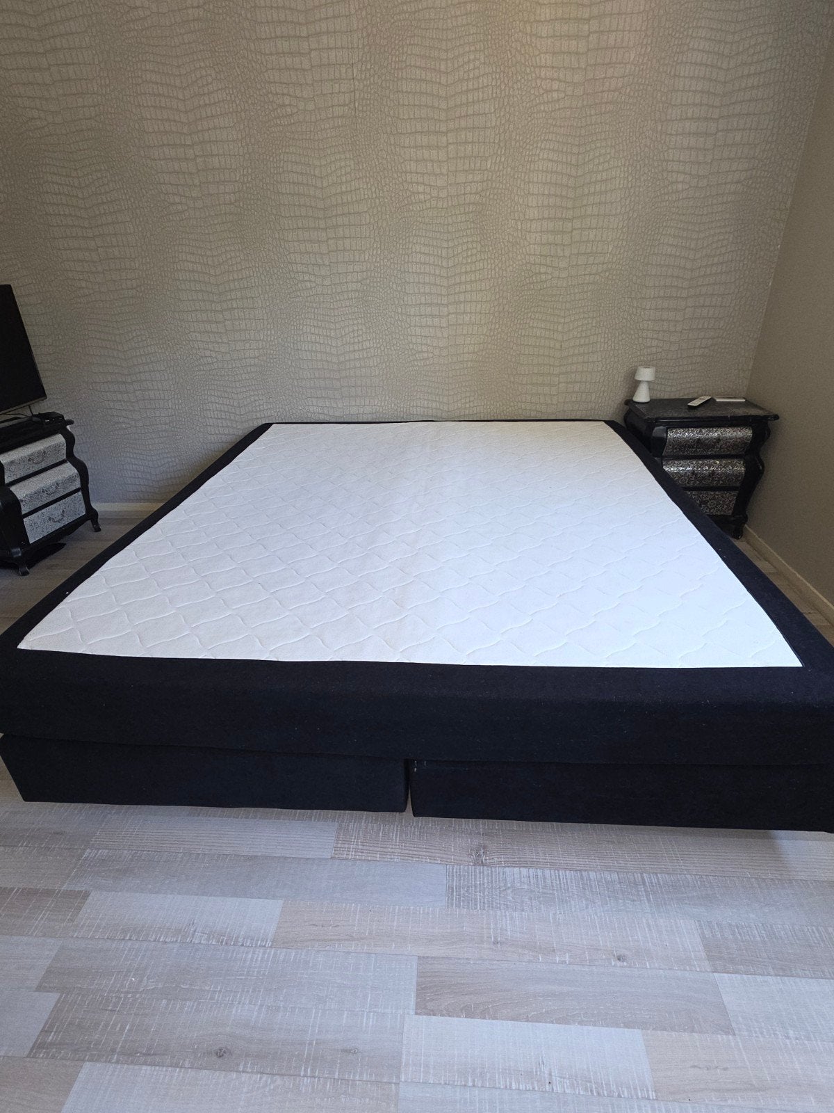 Boxspring met topper - Gratis af te halen, Ophalen, Gebruikt, Tweepersoons, 180 cm