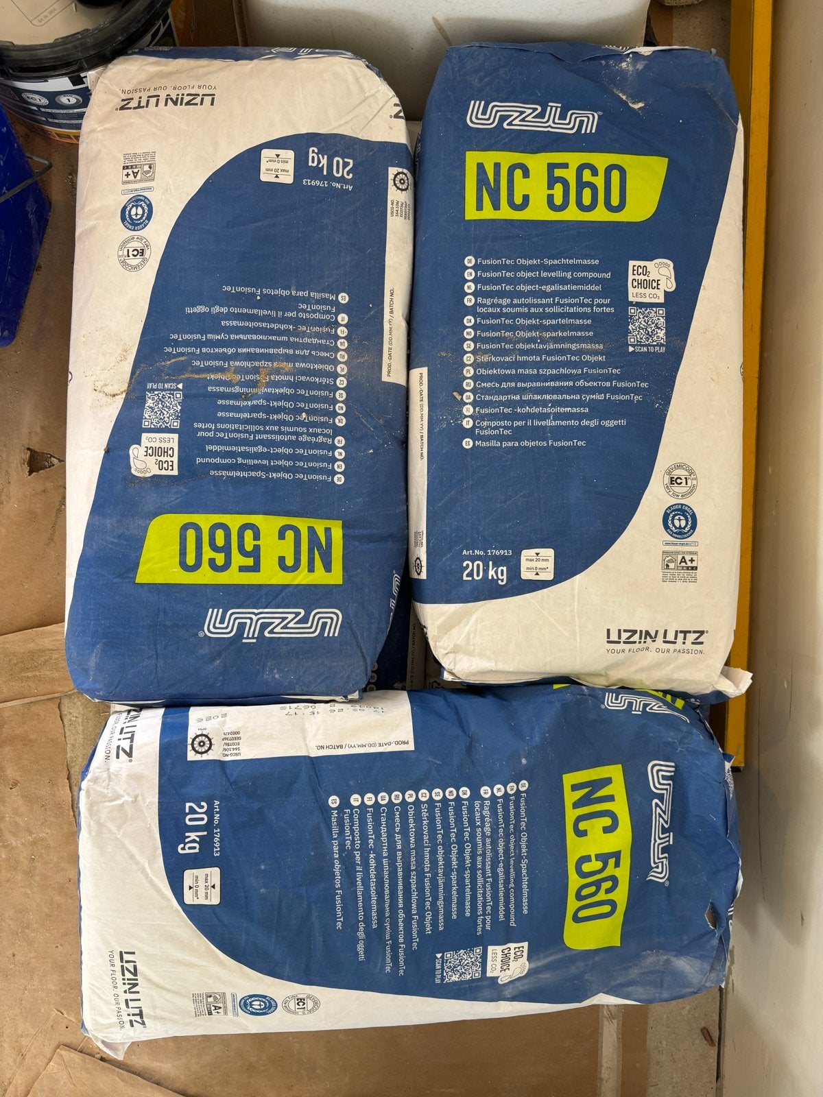 5x Uzin Utz NC 560 Egalisatiemiddel 20kg, Ophalen, Nieuw