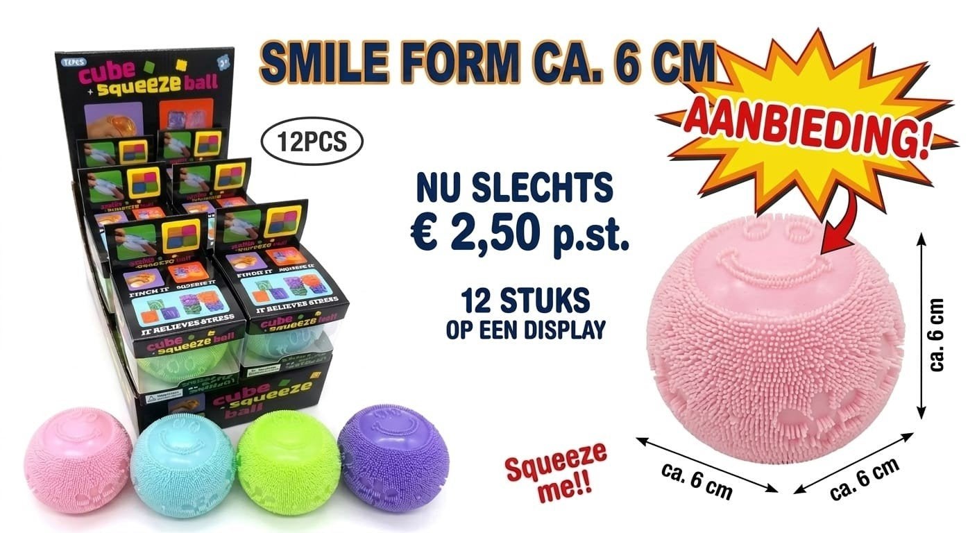 Smile Form Squishy Met licht € 2,- p.st., Ophalen of Verzenden, Nieuw, Jongen of Meisje