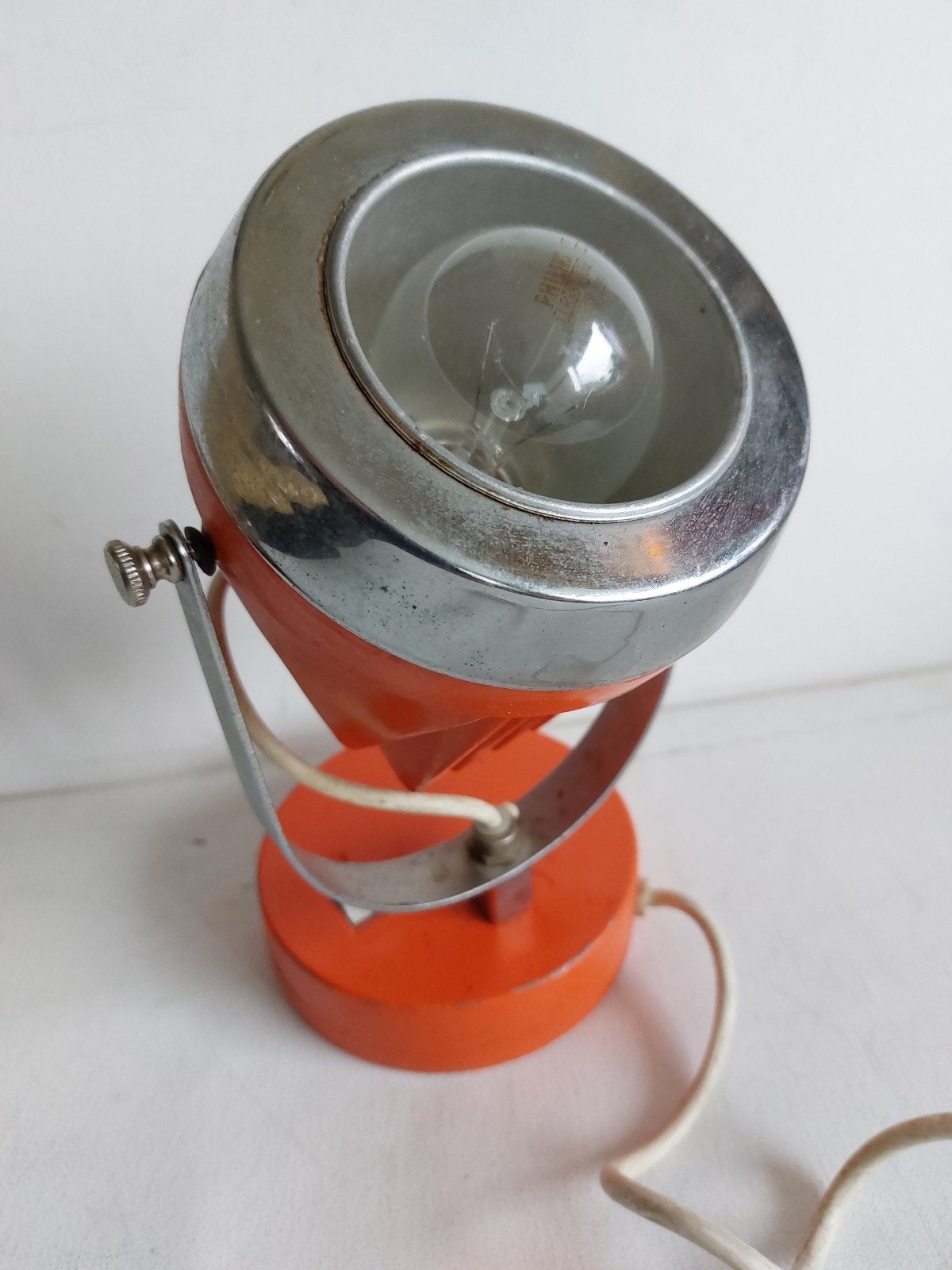 Vintage Oranje Bureaulamp / Spotlamp - Jaren '70 Design, Ophalen of Verzenden