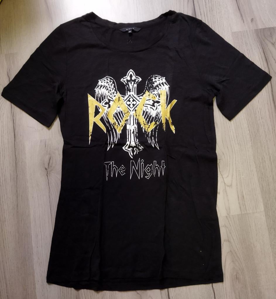 Nikkie Rock Shirt Maat 34, Kleding | Dames, T-shirts, Zwart, Ophalen of Verzenden, Zo goed als nieuw, Maat 34 (XS) of kleiner