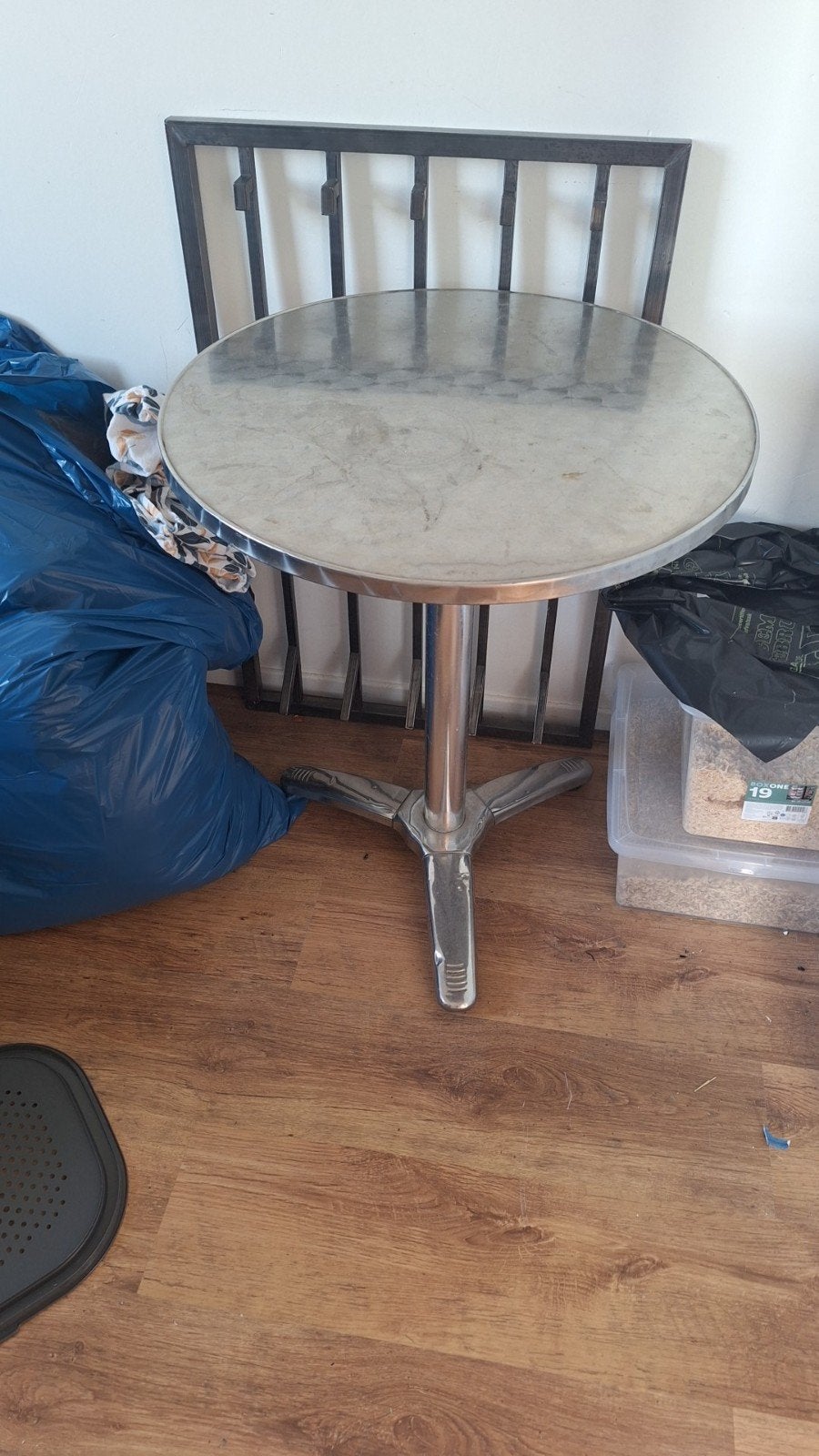 Ronde RVS Tafel - 60cm doorsnee, 72cm hoog, Huis en Inrichting, Tafels | Eettafels, Ophalen, Overige materialen, Gebruikt, 50 tot 100 cm