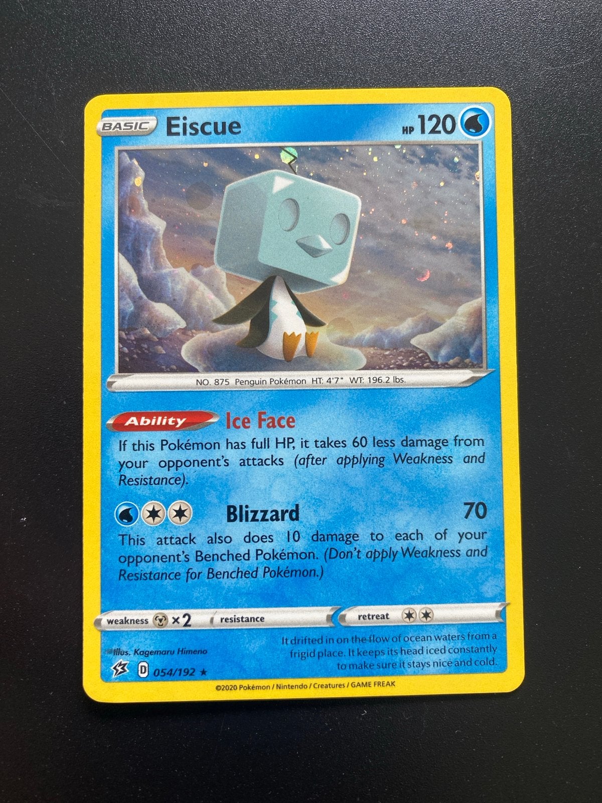 Eiscue 054/192 Cosmo Holo Promo Pokémon Rebel Clash, Ophalen of Verzenden, Zo goed als nieuw, Losse kaart, Foil