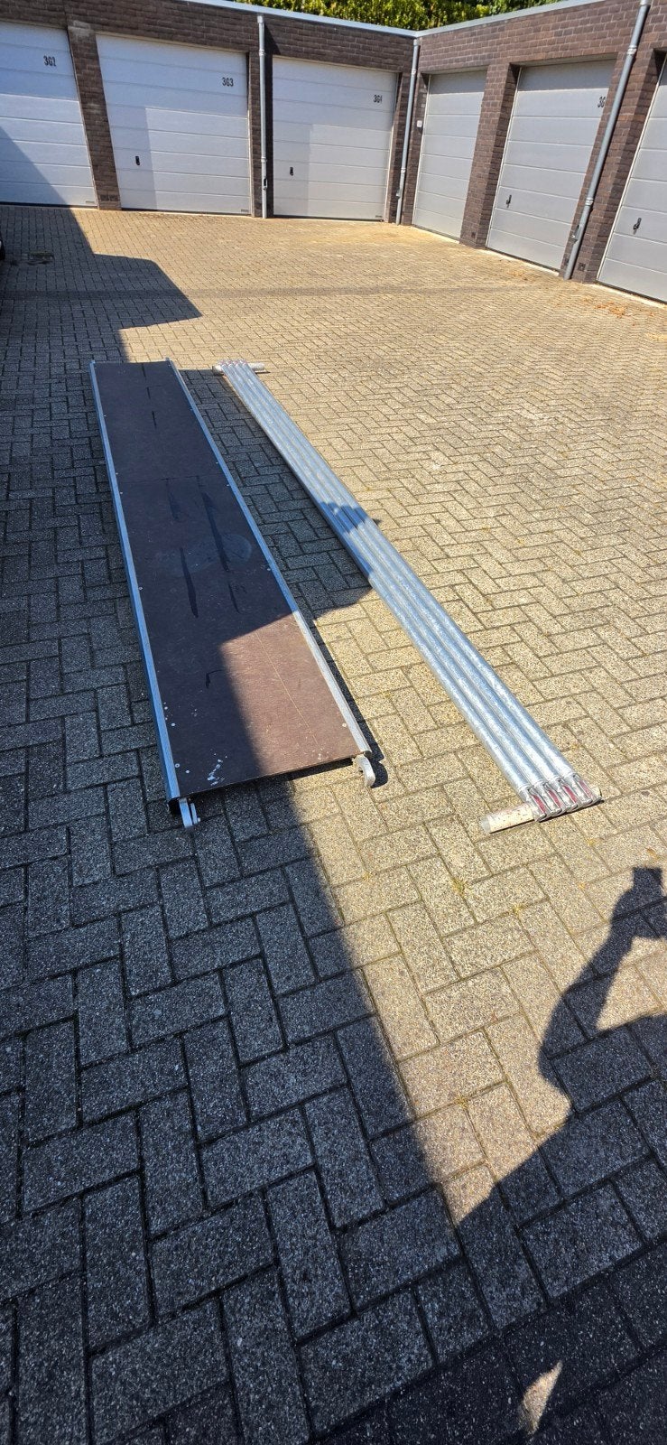 Klimtrex 4m1 plateau plus 4 diagonaal schoren, Doe-het-zelf en Verbouw, Ophalen, Gebruikt, Daksteiger, Minder dan 2 meter