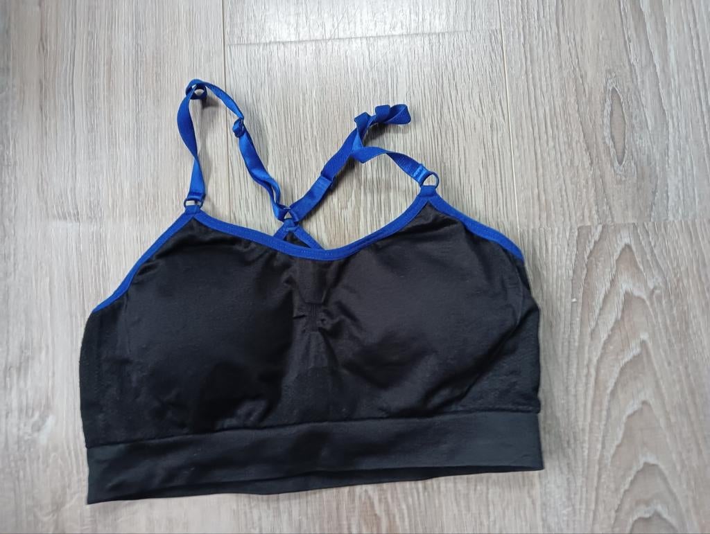 BH topje met vulling mt M, zwart/blauw van Ziki, Kleding | Dames, Ondergoed en Lingerie, Ziki, Ophalen of Verzenden, Zwart, BH