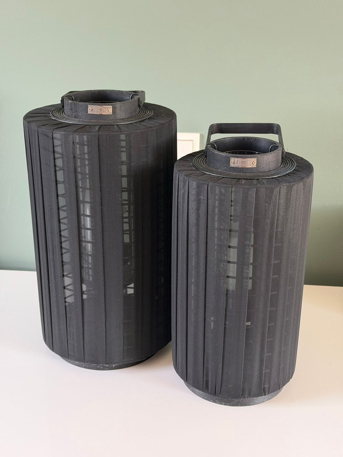 Luxe Windlichten Xl en L, Ophalen, Overige materialen, Gebruikt, Zwart