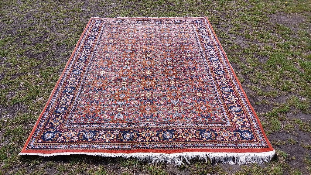 Groot antiek handgeknoopt Lilihan tapijt uit India 174-239cm, Ophalen