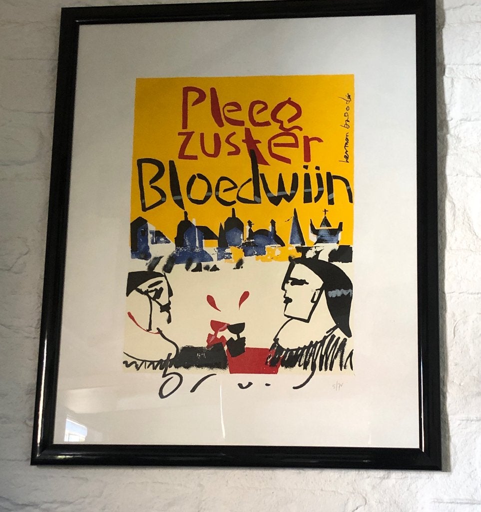 Zeefdruk Herman Brood, Antiek en Kunst, Ophalen, Zeefdruk, Overige onderwerpen, Met glas