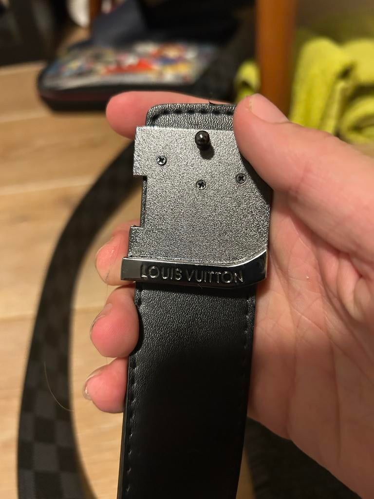 Louis Vuitton Damier Graphite Riem - Maat 100, Kleding | Heren, Riemen en Ceinturen, Ophalen, 95 tot 105 cm, Zo goed als nieuw