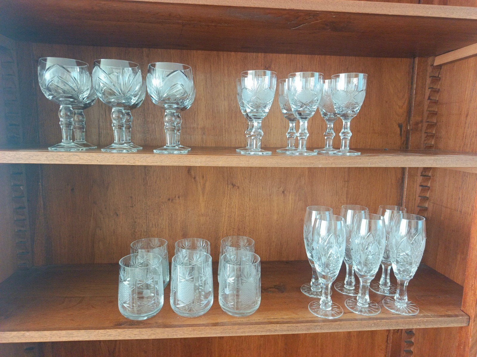 Kristallen glazen set 4x (6x) Wijn rood/wit Champagne Water, Ophalen