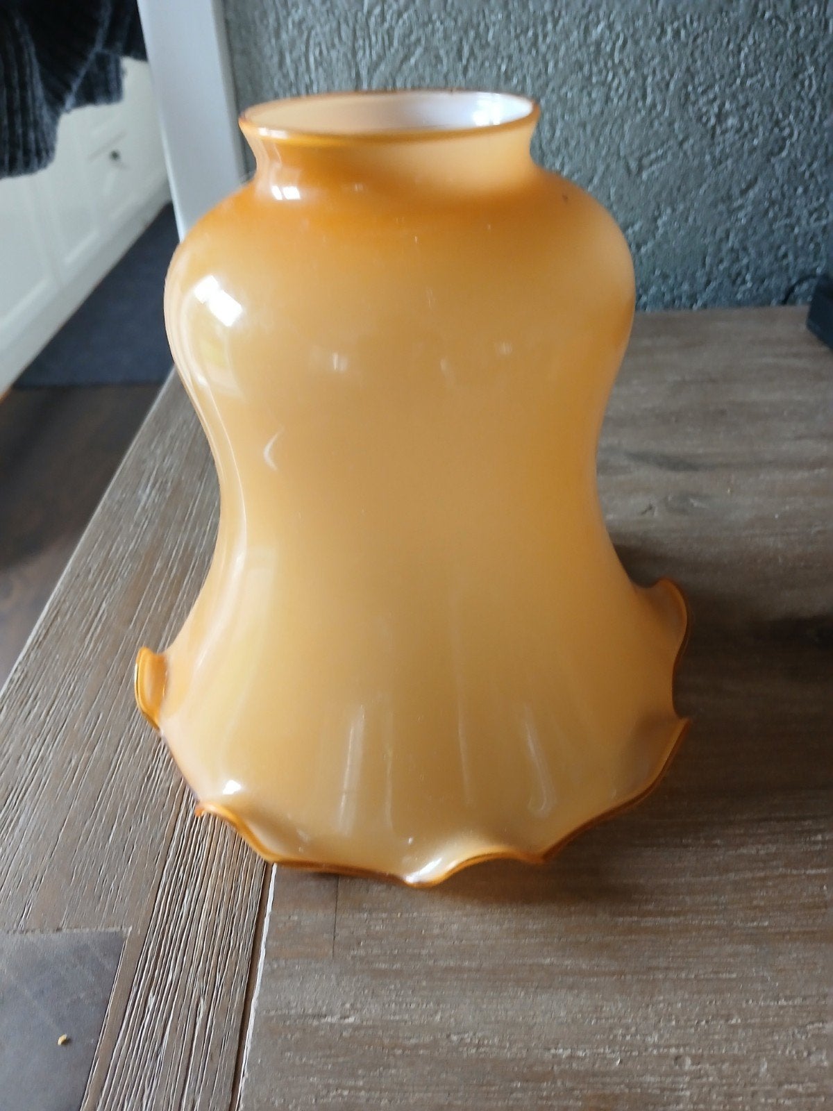Glazen lampenkap, oranje, 16 cm hoog, Huis en Inrichting, Lampen | Lampenkappen, Gebruikt, Overige typen, Oranje, Ophalen of Verzenden