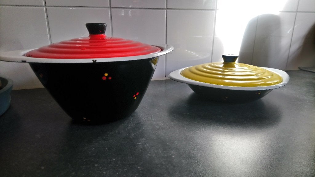 vintage Dru Confetti schalen - Holland, Huis en Inrichting, Ophalen of Verzenden, Gebruikt, Emaille, Overige typen
