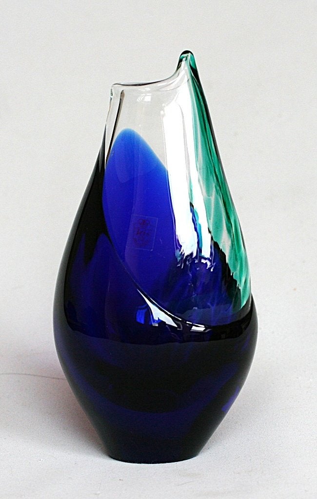 Bohemia Vaas Iris Gesigneerd Petr 2000 Tsjechisch glas, Antiek en Kunst, Ophalen of Verzenden