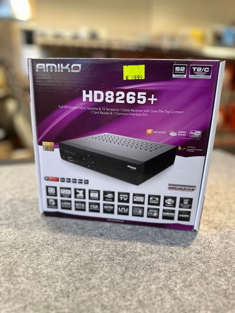 Amiko HD8265+ Full HD Digitale Satelliet & Kabel Ontvanger, Ophalen of Verzenden, Nieuw, Decoder