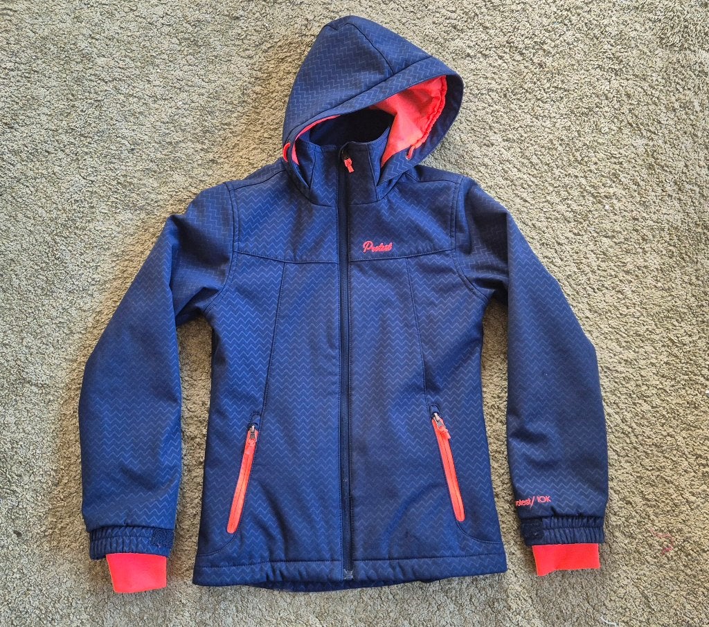Protest Ski jas Meisje Maat 152 - Blauw/Oranje, Kinderen en Baby's, Protest, Meisje, Ophalen of Verzenden, Zo goed als nieuw