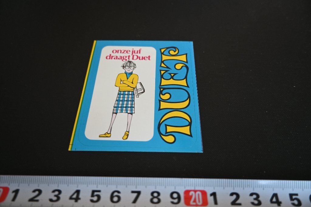 sticker onze juf draagt DUET, Ophalen of Verzenden, Zo goed als nieuw