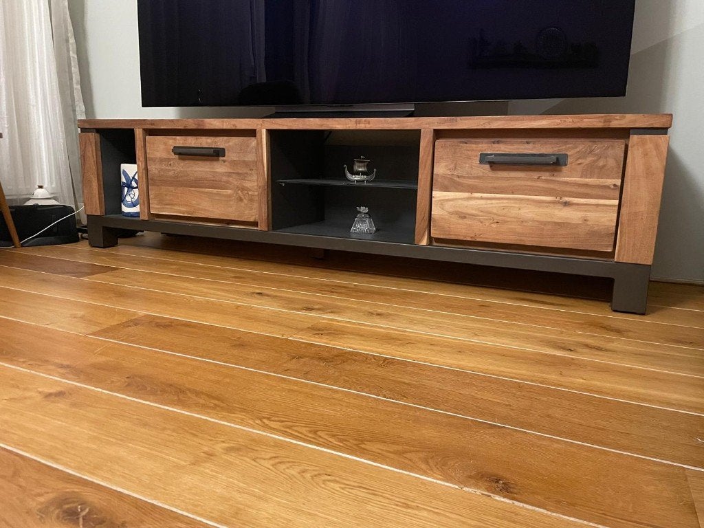 TV Cabinet, Henders & Hazel– Wood & Metal, Ophalen, 150 tot 200 cm, Zo goed als nieuw, Minder dan 100 cm