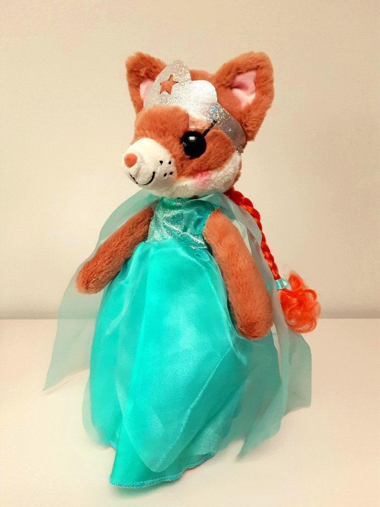 Nieuwe vos knuffel met een staart en een vlecht, Overige merken, Nieuw, Ophalen of Verzenden, Middelgroot (20 tot 80 cm)