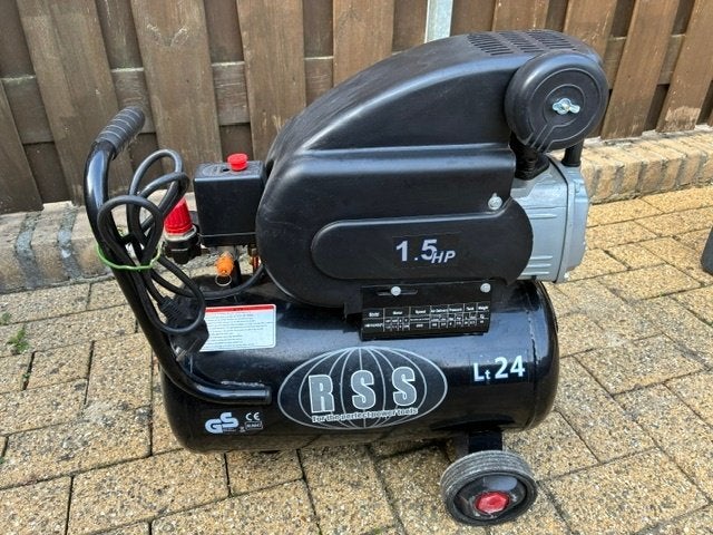 Compressor RSS 1.5 HP 24 liter 8 bar, Doe-het-zelf en Verbouw, Ophalen, 6 tot 10 bar, Zo goed als nieuw, Minder dan 200 liter/min
