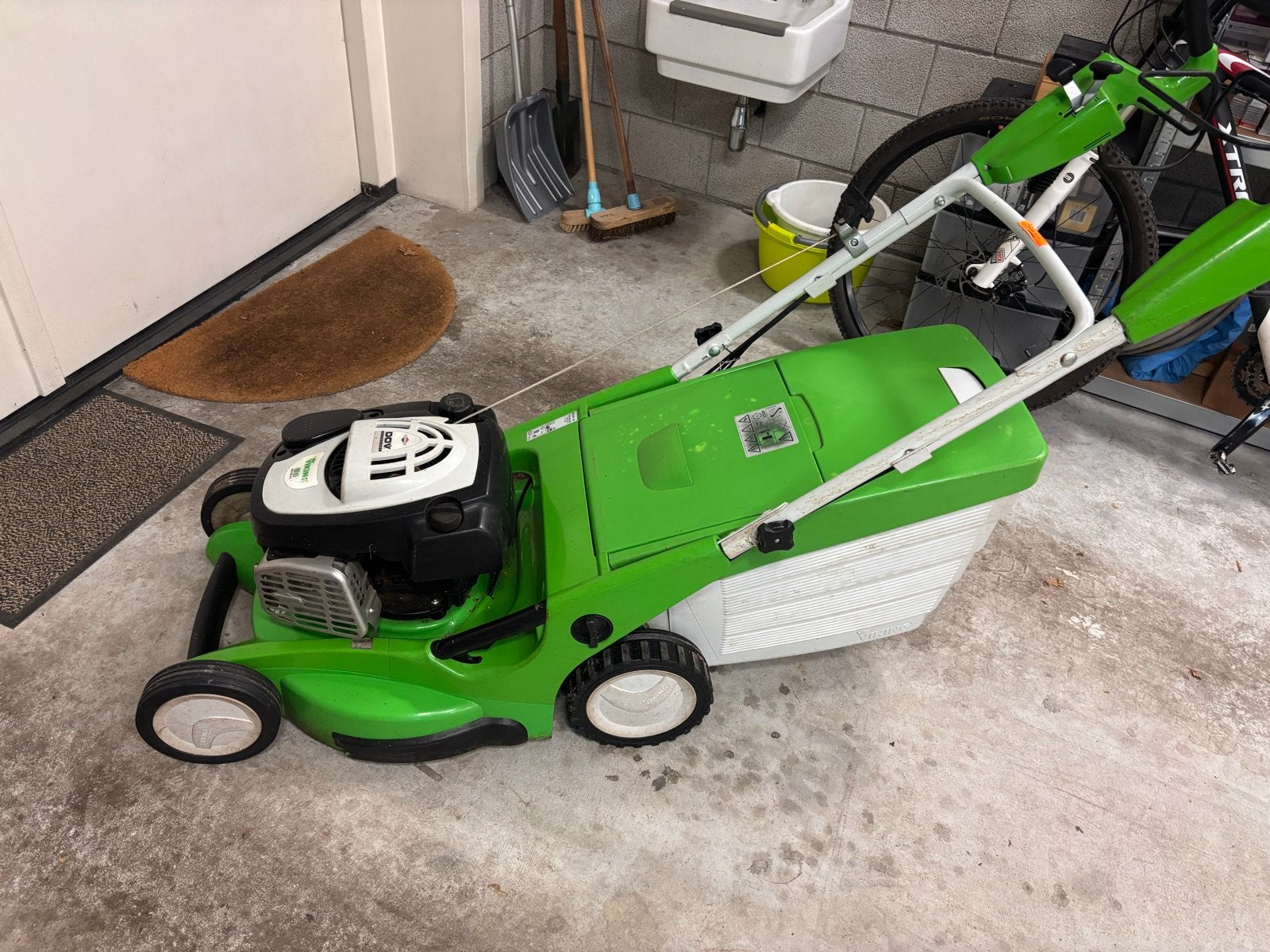 Viking 6 grasmaaier met opvangbak - Benzine, Tuin en Terras, Ophalen, Cirkelmaaier, Gebruikt, Opvangbak