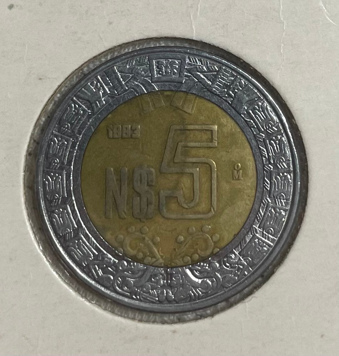 5 pesos Mexico 1993, Postzegels en Munten, Munten | Amerika, Ophalen of Verzenden, Noord-Amerika
