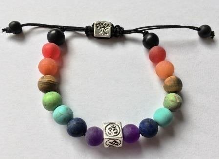 Chakra armband met Levensboom en Aum bedel, Ophalen of Verzenden, Nieuw, Zilver, Overige materialen