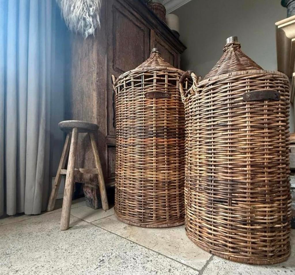 Hoffz manden set, set van 2, landelijke stijl, Ophalen, Zo goed als nieuw, Rond, Riet