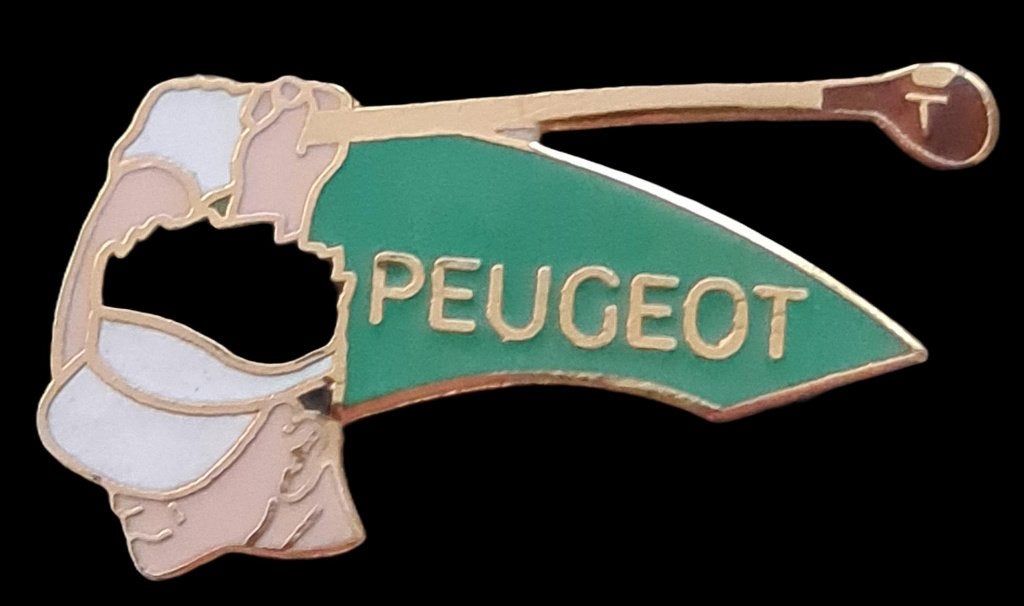 Peugeot golfspeler pin- wti-zwart-groen, Verzenden, Nieuw, Transport, Speldje of Pin