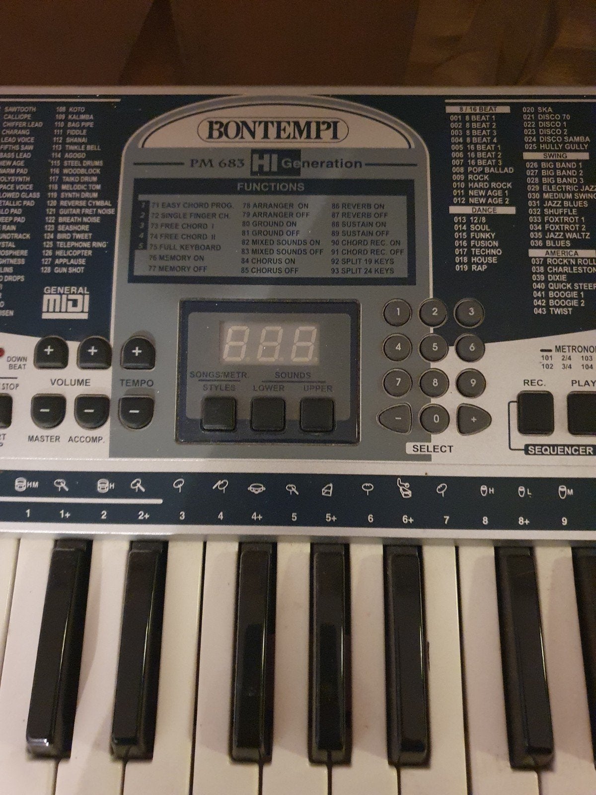 Bontempi PM 683 HI Generation Keyboard, Ophalen, Gebruikt, Overige aantallen, Midi-aansluiting