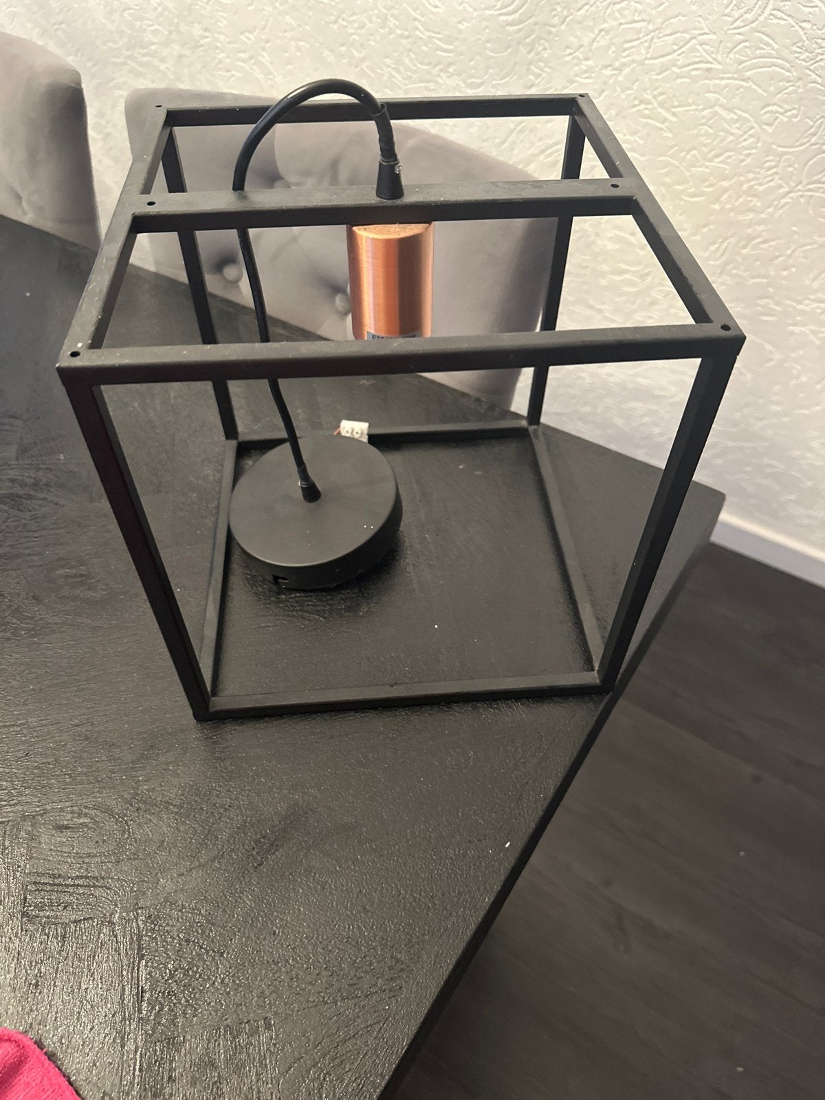 Moderne Zwarte Hanglamp - Kubus Design, Ophalen, Zo goed als nieuw, Metaal