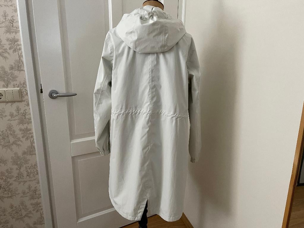 Mooie witte regenjas (dames) ‘DIDRIKSONS’, mt. 36, zgan, Kleding | Dames, Verzenden, Wit, Zo goed als nieuw, Maat 36 (S)