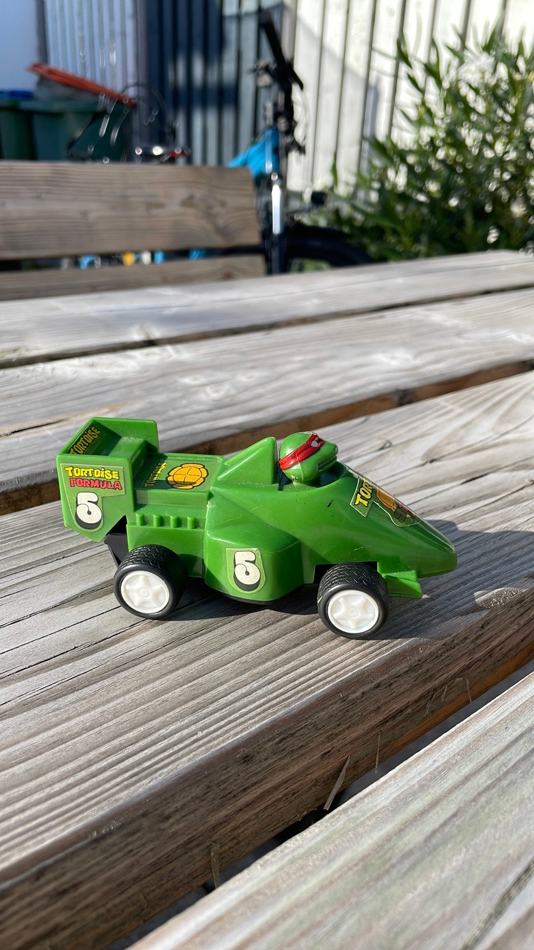 VTG 1990 TMNT Bootleg Tortoise Formula Racer Raphael KO Toy, Verzamelen, Ophalen of Verzenden, Zo goed als nieuw