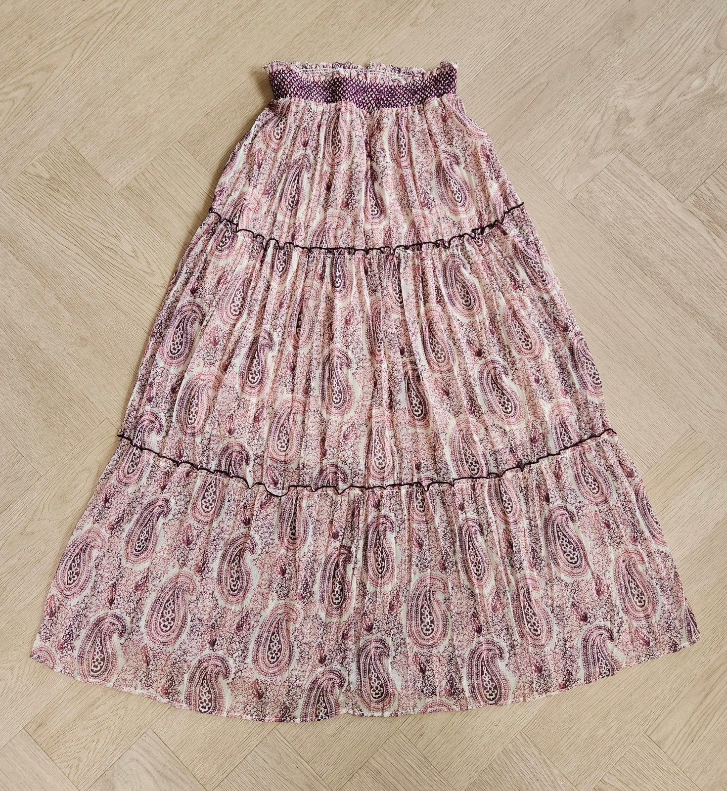 Nieuwe lange strokenrok Zara, maar XS/34, paisley print, Zara, Nieuw, Ophalen of Verzenden, Roze