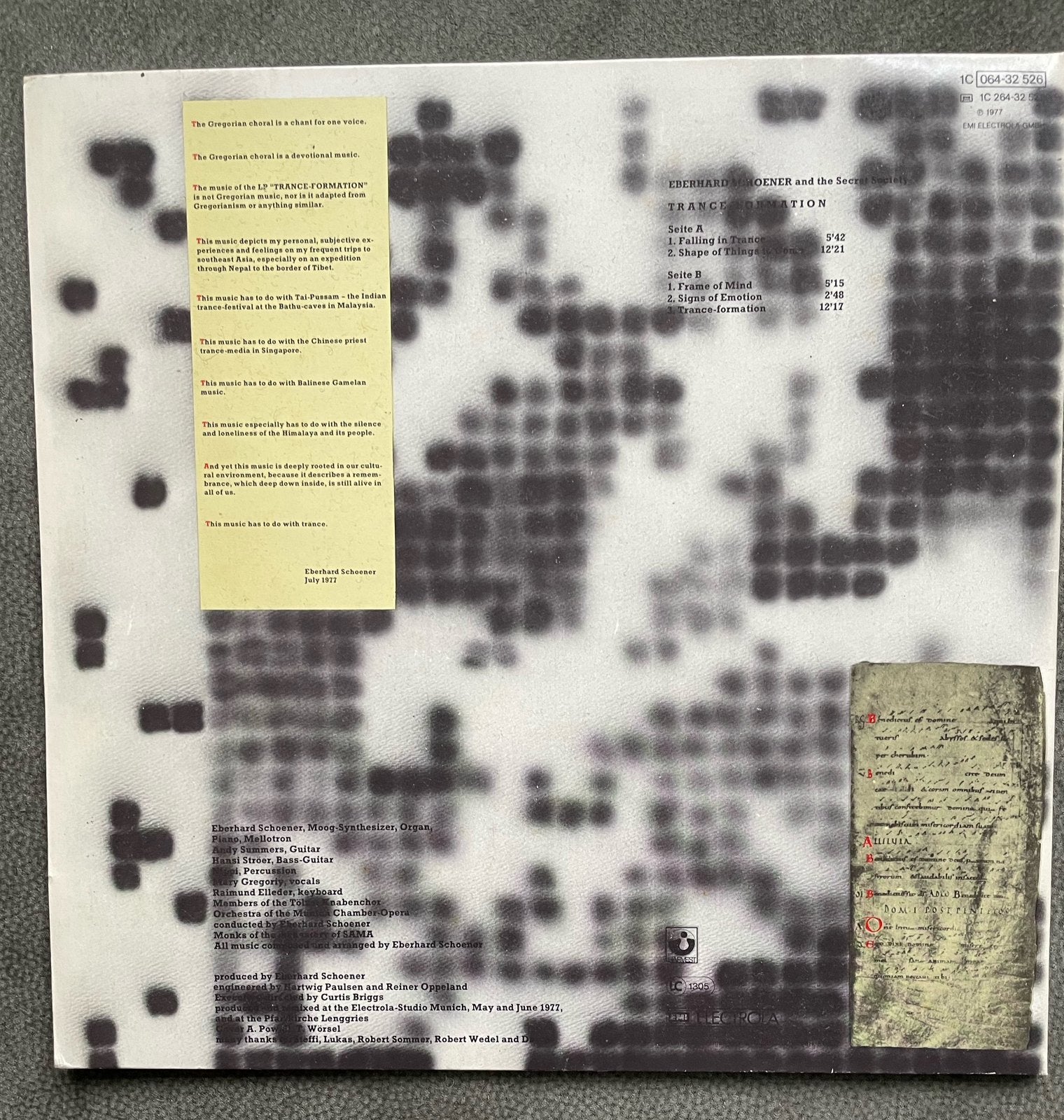 Eberhard Schoener & The Secret Society - Trance-Formation LP, LP, Gebruikt, Ophalen of Verzenden, 12 inch