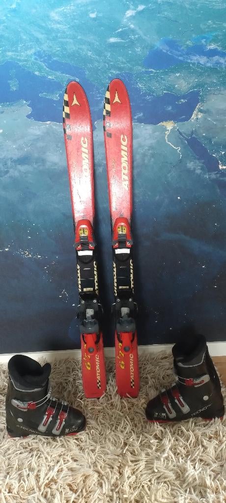 Ski kind 100 cm met skischoenen mt 19., Gebruikt, 100 tot 140 cm, Skiën, Ski's