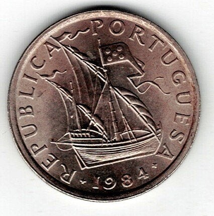26-1658 Portugal 5 escudo 1984, Postzegels en Munten, Munten | Europa | Niet-Euromunten, Ophalen of Verzenden, Overige landen