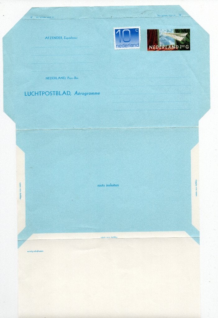 Postwaardestuk - Aerogramme met bijfrankering. Geuzendam 32, Ophalen of Verzenden, Brief