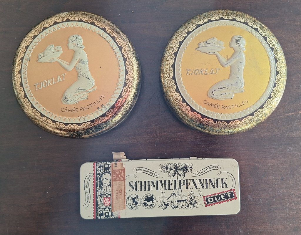 Tjoklat en Schimmelpenninck – Vintage blikken, Verzamelen, Ophalen of Verzenden, Gebruikt, Overige, Overige merken