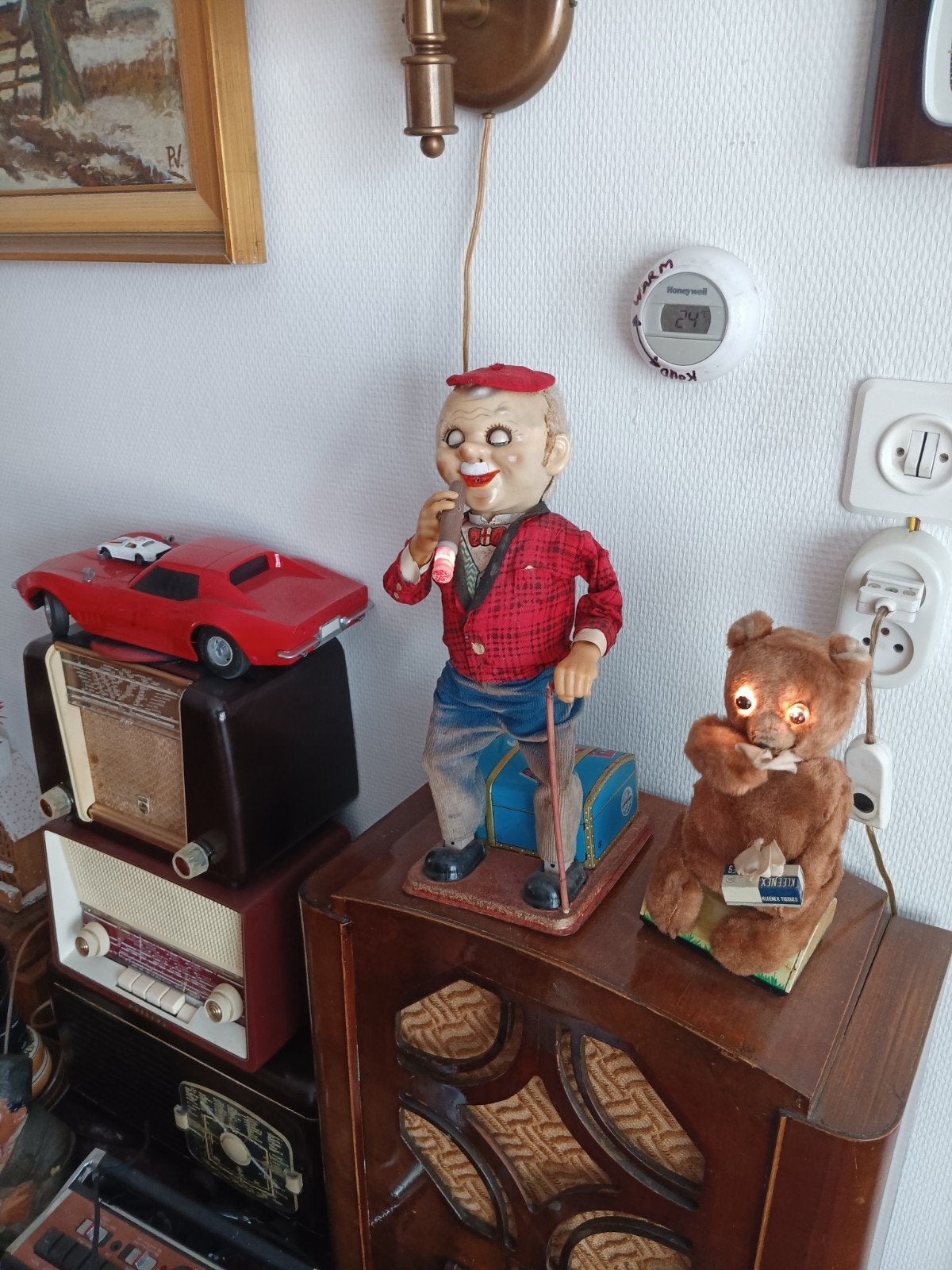 Vintage Japanse visser met sigaar mechanisch speelgoed, Antiek en Kunst, Antiek | Overige Antiek, Ophalen of Verzenden