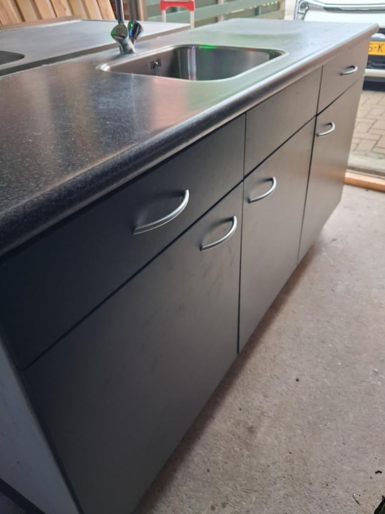 Keukenblok 170 cm, Huis en Inrichting, Keuken | Complete keukens, Ophalen, Gebruikt, Wit, Enkelwandige keuken