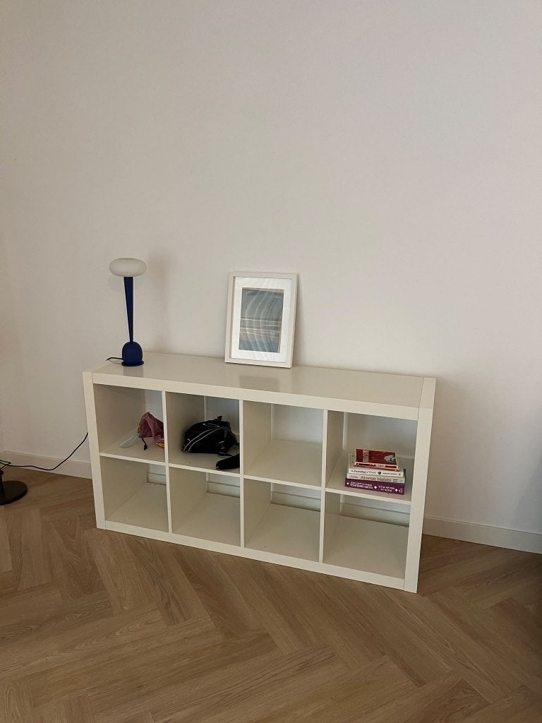 Witte Kallax kast met 8 vakken - IKEA, Ophalen, Met plank(en), 100 tot 150 cm, Modern, Scandinavisch