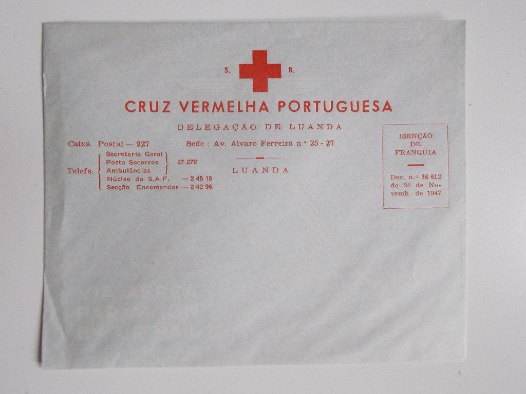 Angola, Envelop Van Het Portugese Rode Kruis 1947., Ophalen, Envelop