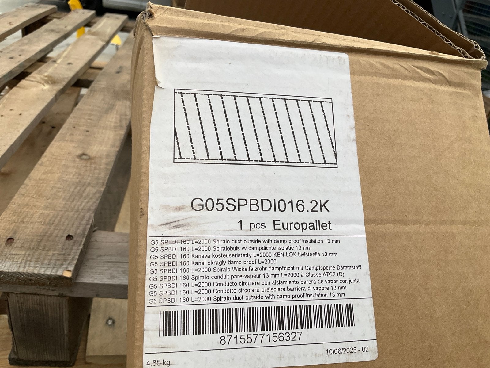 Spiralo buis met dampdichte isolatie 13 mm, 160mm, 2m (18), Ophalen, Nieuw, Ventilator en Afzuiger