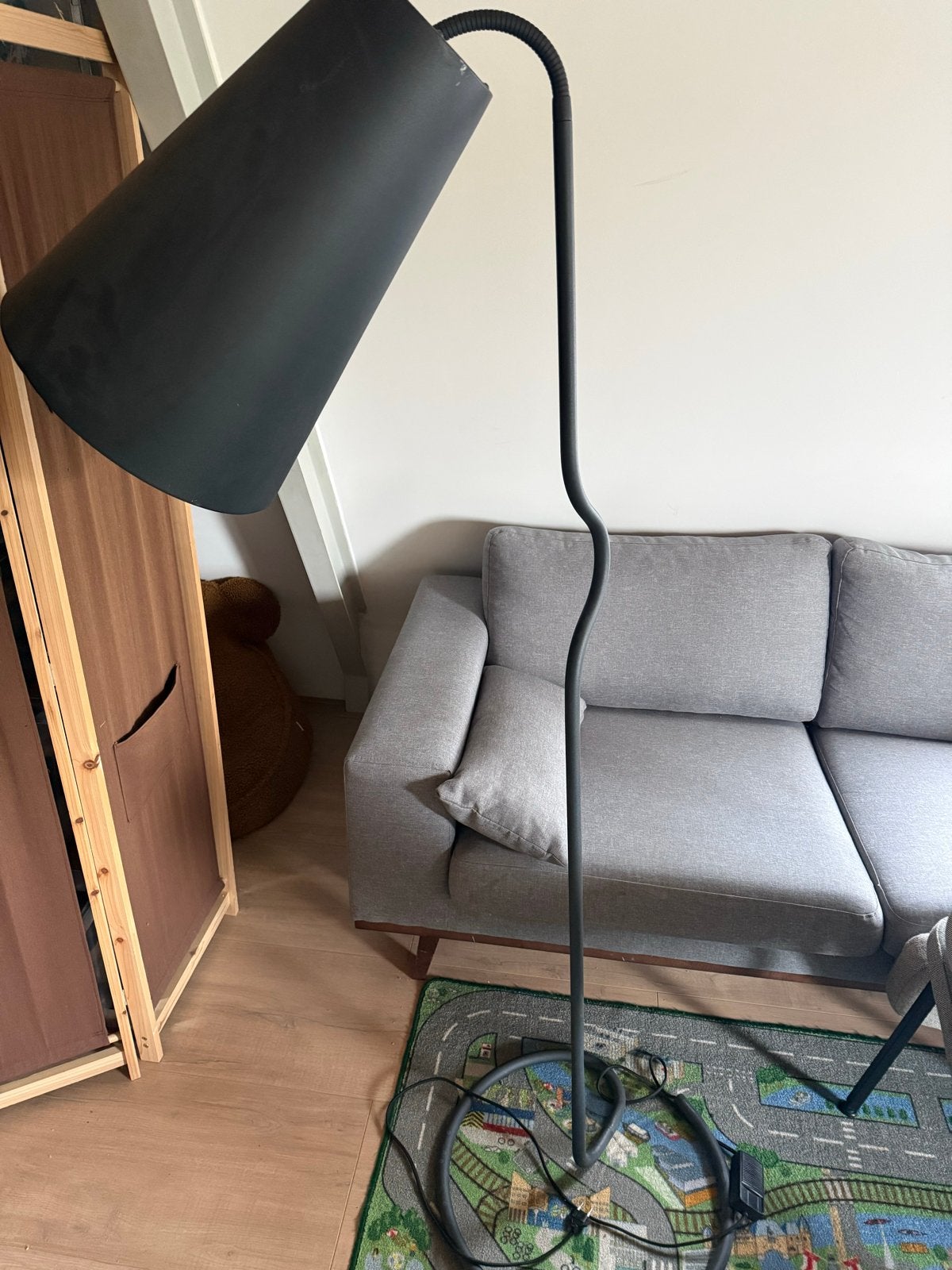 Northern Lighting vloerlamp, zwart, modern design, Ophalen, E27 (groot), Zo goed als nieuw, Metaal