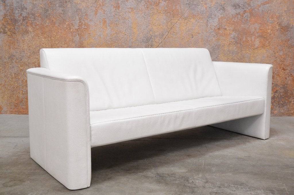 In zeer goede staat witte leren designbank van Jori, 75 tot 100 cm, Ophalen of Verzenden, Minder dan 150 cm, Jori