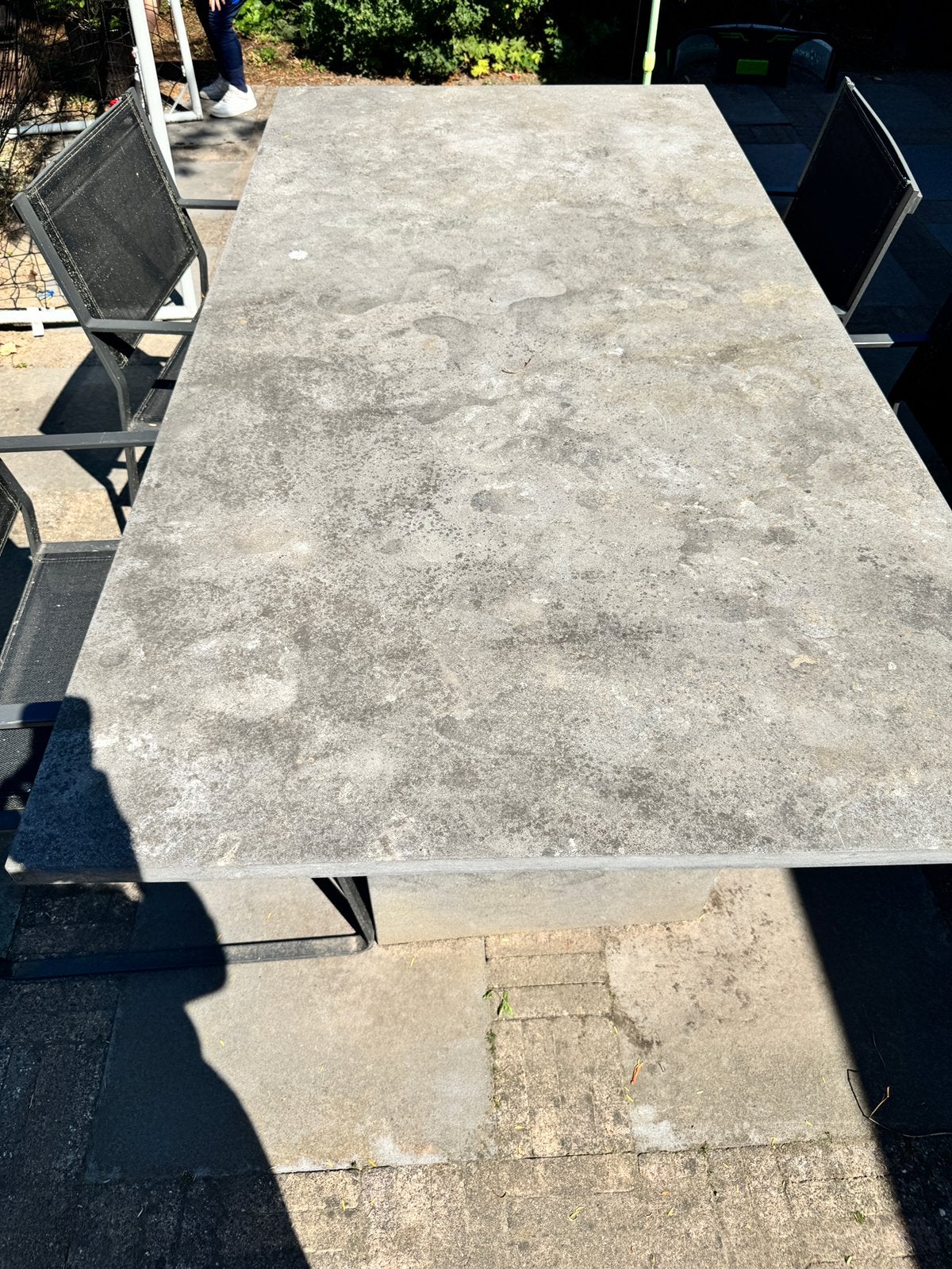 Stenen buitentafel, Tuin en Terras, Tuintafels, Ophalen, Gebruikt, Rechthoekig, Overige materialen