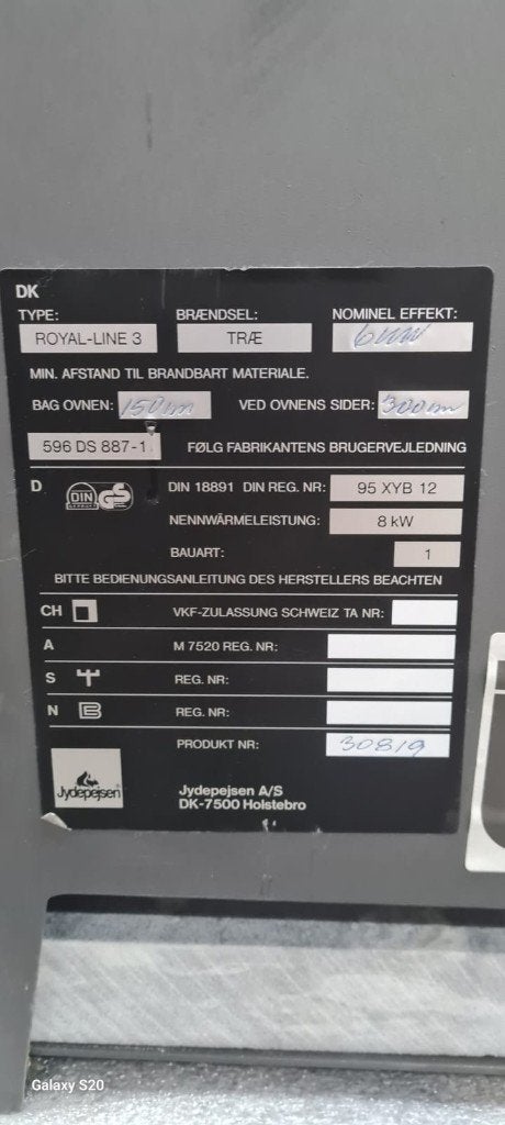 JYDEPEJSEN Royal Line 3 Speksteen Houtkachel 8 kW, Huis en Inrichting, Kachels, Houtkachel, Ophalen of Verzenden, Zo goed als nieuw