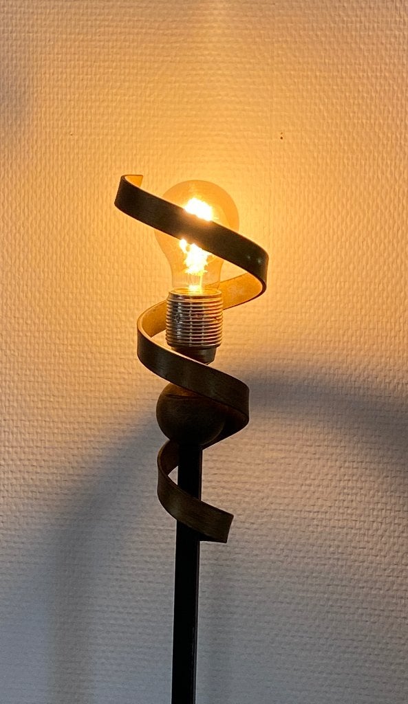 Vintage Frantzen Wandlamp 155 cm Metaal in zwart / messing, Huis en Inrichting, Lampen | Wandlampen, Ophalen, Gebruikt, Metaal